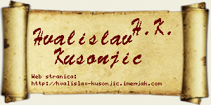Hvalislav Kusonjić vizit kartica